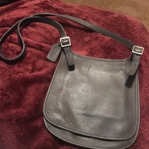 Vintage coach gray saddle bag